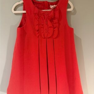 Janie and Jack Red Sleeveless Dress with Ruffle Detail